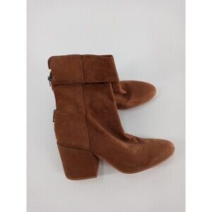 Women's Lucky Brand Suede Chunky Heel Booties Size 10